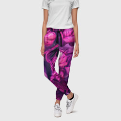 Фиолетовая сирень кистью – Женские брюки 3D с принтом купить