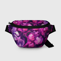 Фиолетовая сирень кистью – Поясная сумка 3D с принтом купить
