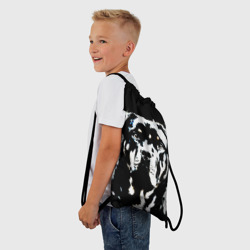 Рюкзак-мешок 3D Чёрно-белый портрет ротвейлера - фото 2