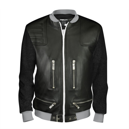 Мужской бомбер 3D Terminator first - leather jacket, цвет меланж