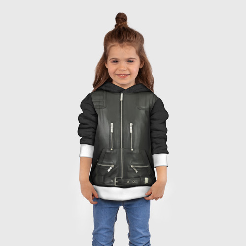 Детская толстовка 3D Terminator first - leather jacket, цвет белый - фото 4