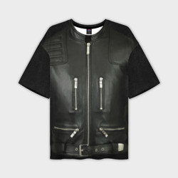 Мужская футболка oversize 3D Terminator first - leather jacket