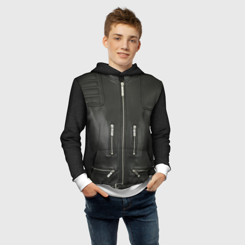 Детская толстовка 3D Terminator first - leather jacket, цвет белый - фото 6