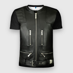 Мужская футболка 3D Slim Terminator first - leather jacket