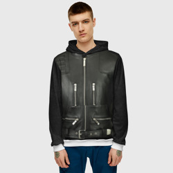 Мужская толстовка 3D Terminator first - leather jacket - фото 2
