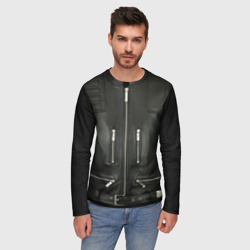 Мужской лонгслив 3D Terminator first - leather jacket - фото 2