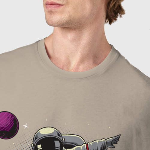 Мужская футболка хлопок с принтом Даб космонавт, фото #4