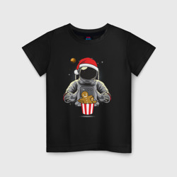 Детская футболка хлопок Космонавт и пряничный человечек