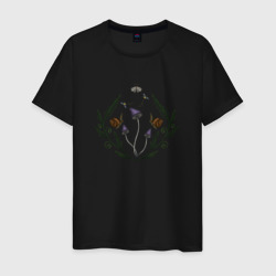 Мужская футболка хлопок Фиолетовые грибы и улитки