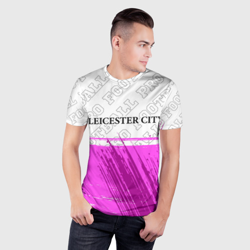 Мужская футболка 3D Slim Leicester City pro football посередине, цвет 3D печать - фото 3