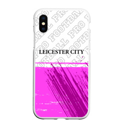 Чехол для iPhone XS Max матовый Leicester City pro football посередине