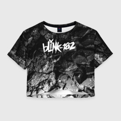 Женская футболка Crop-top 3D Blink 182 black graphite