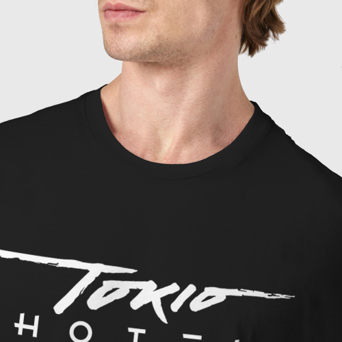 Мужская футболка хлопок Tokio Hotel rock star cat, цвет черный - фото 6