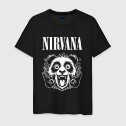 Мужская футболка хлопок Nirvana rock panda