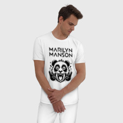 Мужская пижама хлопок Marilyn Manson - rock panda - фото 2