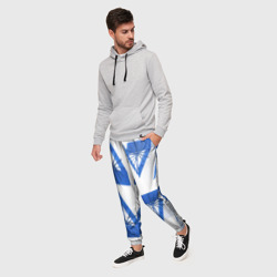 Мужские брюки 3D Акварельные треугольники со снежинками - фото 2