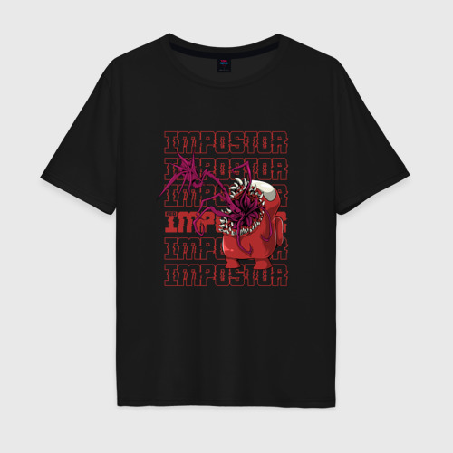 Мужская футболка хлопок Oversize Red imposter, цвет черный