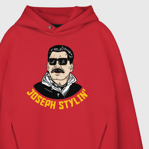 Мужское худи Oversize хлопок Joseph Stylin модный, цвет красный - фото 4