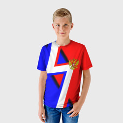 Детская футболка 3D Герб России спортивный стиль - фото 2