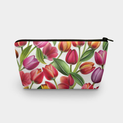 Косметичка 3D Паттерн с тюльпанами