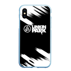 Чехол для iPhone XS Max матовый Linkin park рок бенд краски