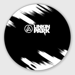 Круглый коврик для мышки Linkin park рок бенд краски