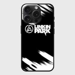 Чехол силиконовый для Apple iPhone 15 Pro матовый Linkin park рок бенд краски