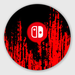 Круглый коврик для мышки Nintendo огенное лого краски