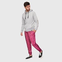 Мужские брюки 3D Яркий розовый блеск - фото 2