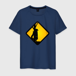 Знаки опасности - хитрые лисы – Мужская футболка хлопок с принтом купить со скидкой в -20%