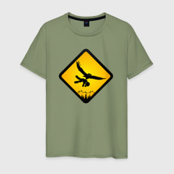 Знаки опасности- совы – Мужская футболка хлопок с принтом купить со скидкой в -20%