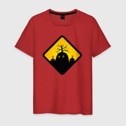 Знаки опасности - болотные монстры – Мужская футболка хлопок с принтом купить со скидкой в -20%