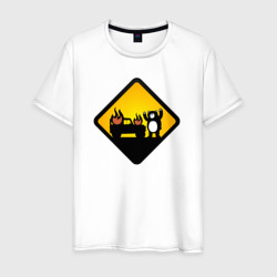 Знаки опасности- медведь пожарный – Мужская футболка хлопок с принтом купить со скидкой в -20%