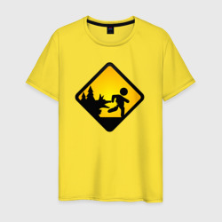 Знаки опасности- серый волк – Мужская футболка хлопок с принтом купить со скидкой в -20%