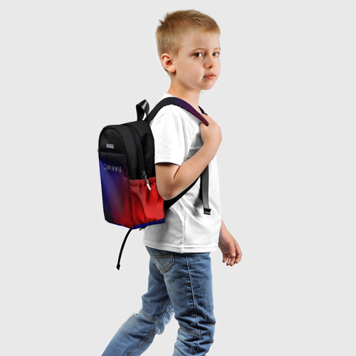 Детский рюкзак 3D с принтом Darksiders gradient, вид сзади #1