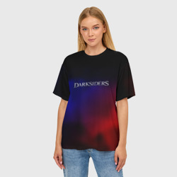 Женская футболка oversize 3D Darksiders gradient  - фото 2