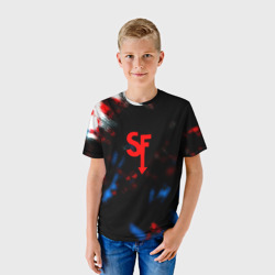 Детская футболка 3D Салли фейс текстура краски - фото 2