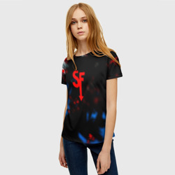 Женская футболка 3D Салли фейс текстура краски - фото 2