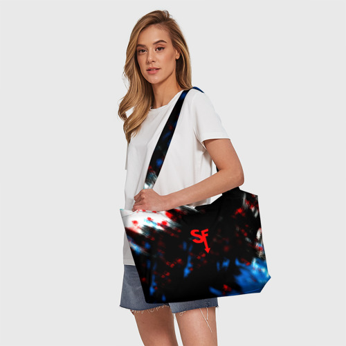 Пляжная сумка 3D Салли фейс текстура краски - фото 5