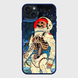 Скелет - астронавт – Чехол силиконовый для Apple iPhone 15 Plus матовый с принтом купить