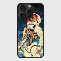 Чехол силиконовый для Apple iPhone 15 Pro матовый Скелет - астронавт