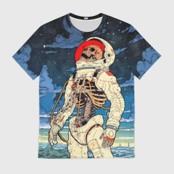 Мужская футболка 3D Скелет - астронавт