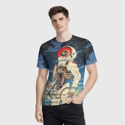 Мужская футболка 3D Скелет - астронавт - фото 2