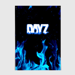 Постер Dayz синий огонь лого