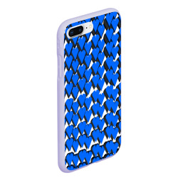 Чехол для iPhone 7Plus/8 Plus матовый Синие сердечки на белом фоне - фото 2