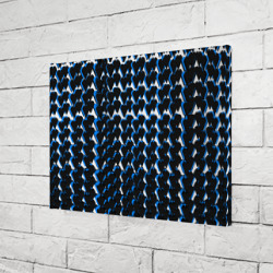 Холст прямоугольный Чёрно-синие сердечки на белом фоне - фото 2