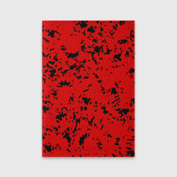 Обложка для паспорта матовая кожа Красный с чёрными пятнанами