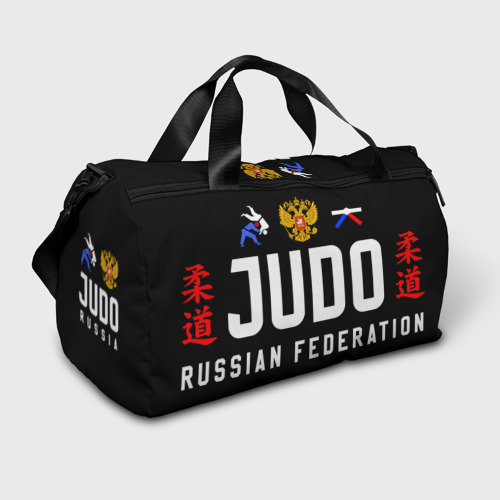 Сумка спортивная с принтом Judo Ru, вид спереди №1