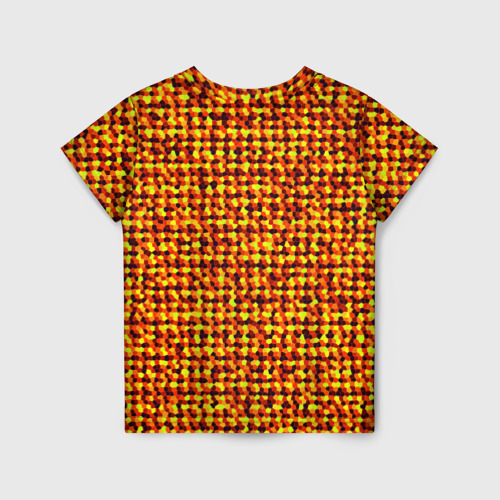 Детская футболка 3D Солнечный жёлто-красный мозаика, цвет 3D печать - фото 2