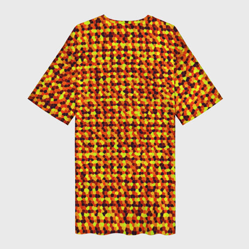 Платье-футболка 3D Солнечный жёлто-красный мозаика, цвет 3D печать - фото 2